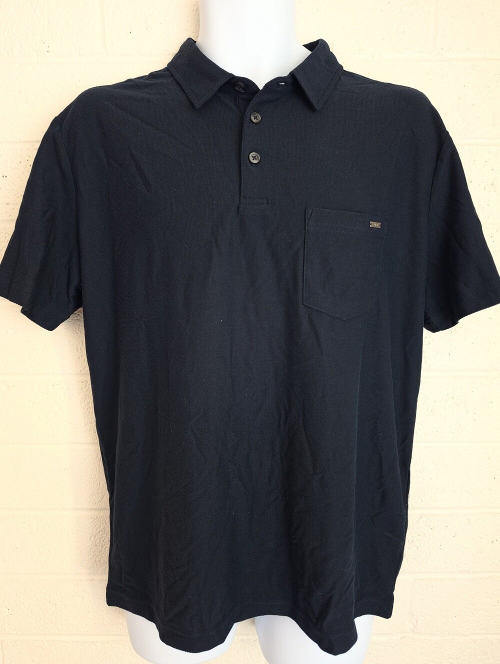 Vuori Ace Polo Shirt Mens M Performance Golf Travel Navy Blue Slim Fit
